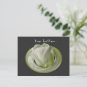 White Tulip Black Floral Anpassbare Postkarte (Stehend Vorderseite)
