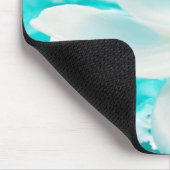 White Tulip Blume Blauer Wasserteich Aqua Mousepad (Ecke)