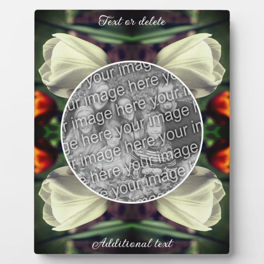 White Tulip Blume Personalisiert Fügen Sie Ihr eig Fotoplatte (Vorderseite)