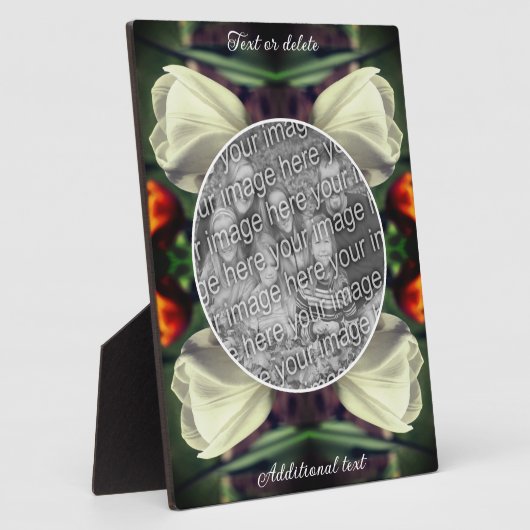 White Tulip Blume Personalisiert Fügen Sie Ihr eig Fotoplatte (Seite)