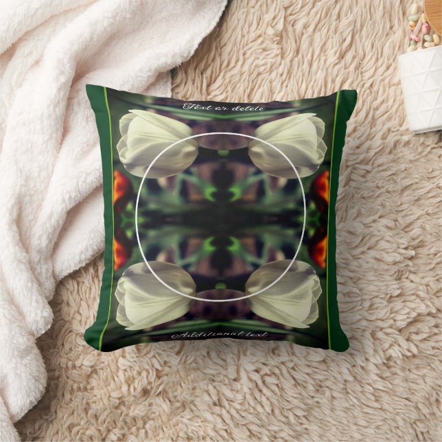 White Tulip Blume Personalisiert Fügen Sie Ihr eig Kissen (Decke)