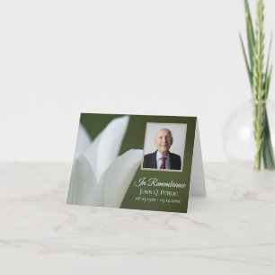 White Tulip Blume zur Gedenkstätte für grüne Beerd Dankeskarte