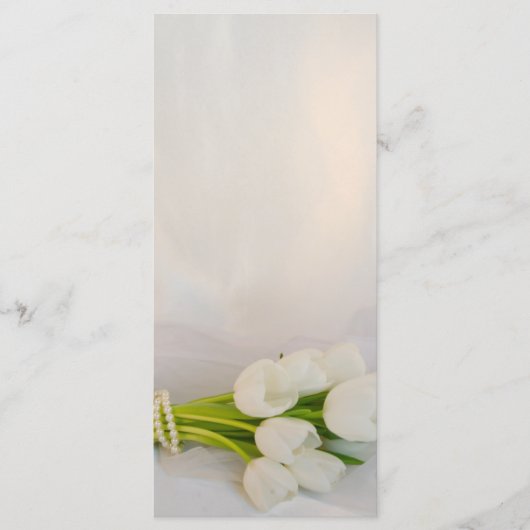 White Tulip Bouquet Frühjahrsprogramm Hochzeit Programm (Vorderseite)