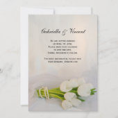 White Tulip Bouquet Spring Wedding Save the Date Einladung (Vorderseite)