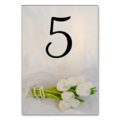 White Tulip Bouquet Spring Wedding Tischnummern (Vorderseite)
