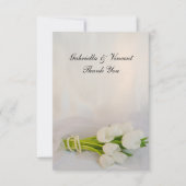 White Tulip Bouquet Wedding Flat Vielen Dank Anmer Dankeskarte (Vorderseite)