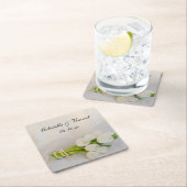 White Tulip Bouquet Wedding Rechteckiger Pappuntersetzer (Vor Ort)