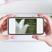 White Tulip Green Spring Hochzeitsessen Probe Einladung