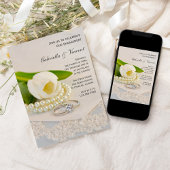 "White Tulip", "Pearls and Rings Engagement Party" Einladung