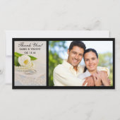 White Tulip, Pearls and Rings Wedding Vielen Dank Dankeskarte (Vorderseite)