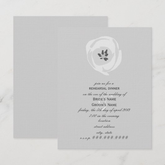 White Tulip Probe Dinner Einladung (Vorne/Hinten)