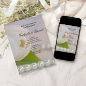 White Tulip und Pearls Spring Engagement Party Einladung