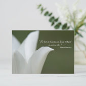 White Tulip Vielen Dank für Ihr Beileid Dankeskarte (Stehend Vorderseite)