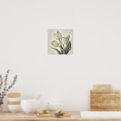 White Tulips Blume Art Print Poster (Küche)