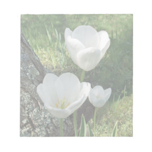 White Tulips Blume Trio Notizblock