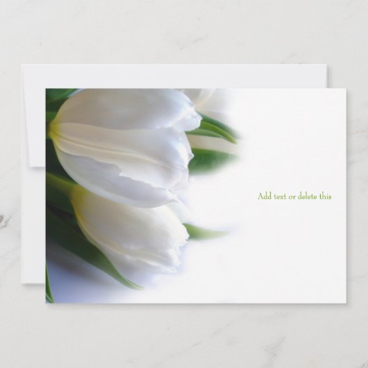 White Tulips Bridal Dusche Einladung (Rückseite)
