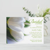White Tulips Bridal Dusche Einladung (Stehend Vorderseite)