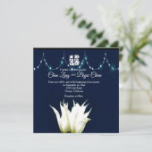 White Tulips Custom Hochzeit Einladung (Stehend Vorderseite)