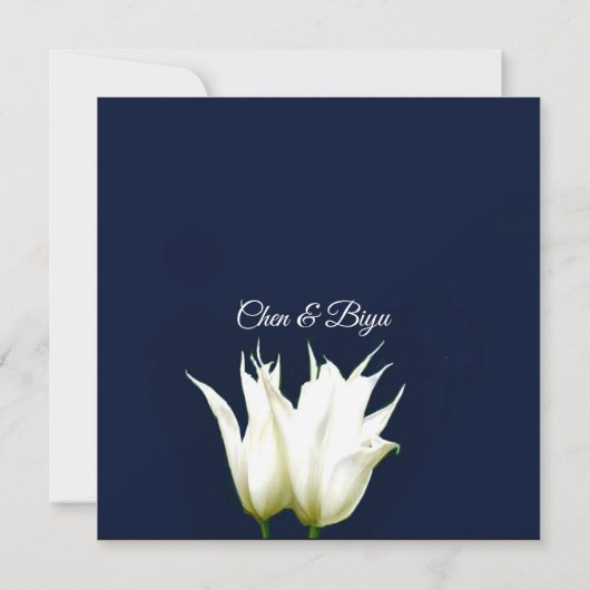 White Tulips Custom Hochzeit Einladung (Rückseite)
