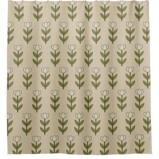 White Tulips Duschvorhang (Vorderseite)