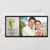 White Tulips Flasche Hochzeit Danke Foto Card (Vorderseite)