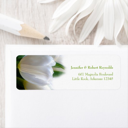 White Tulips Floral Wedding Address (Insitu)