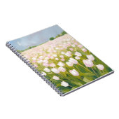 White Tulips Flower Field Painting Notizblock (Rechte Seite)