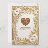 White Tulips Gold Ornate Baroque Save The Date  (Rückseite)