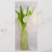 White Tulips in Milk Bottle Wedding Programm (Vorderseite)