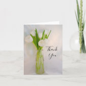 White Tulips in Milk Bottle Wedding Vielen Dank Dankeskarte (Vorderseite)