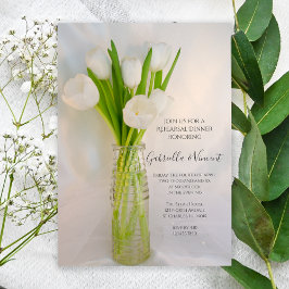 White Tulips Milk Flasche Hochzeit Probe Abendesse Einladung