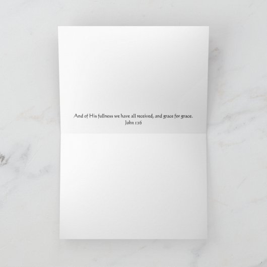 White Tulips Scripture Card John 1:16 Karte (Innenseite)