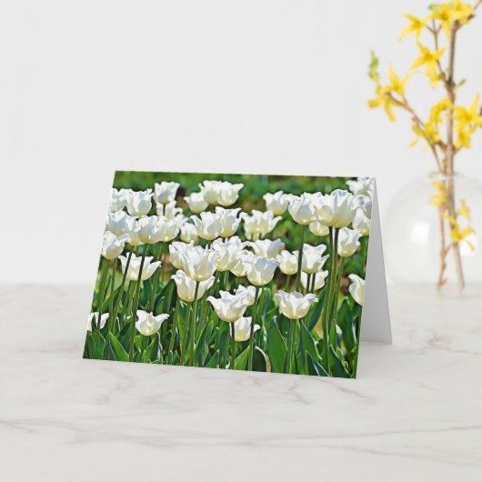 White Tulips Scripture Card John 1:16 Karte (Gelbe Blume)