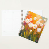 White Tulips Watercolor Flower Field Painting Planer (Anzeige)