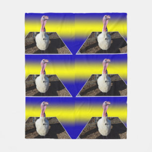 White Turkey Dimensional Popout Art, Fleecedecke