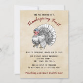 White Turkey Erntedank Dinner Einladung (Vorderseite)