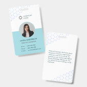 White Türkise Employee Foto ID Abstrakt Pattern Ausweis (Vorder- & Rückseite)