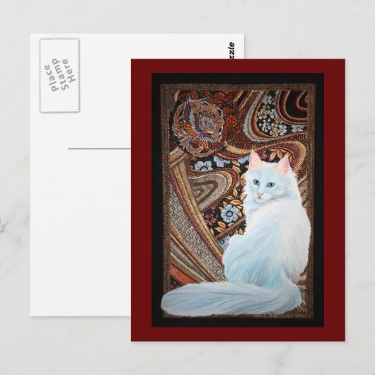White Turkish Angora Postkarte (Vorne/Hinten)
