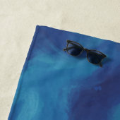 White Turtle Tribal | Blaue Farbe | Monogramm Strandtuch (Beispiel)