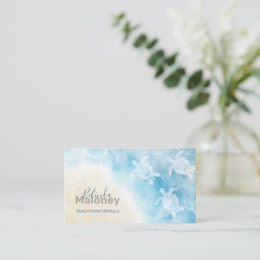 White Turtles Scan QR Code Visitenkarte (Stehend Vorderseite)