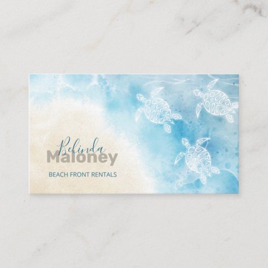 White Turtles Scan QR Code Visitenkarte (Vorderseite)