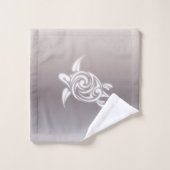 White Turtles Taupe Gradiet Name hinzufügen  Badhandtuch Set (Waschlappen)