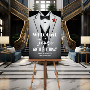White Tuxedo Black Krawatte Event Poster Sign