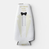 White Tuxedo Gatsby 1920er Hochzeitsthema Flaschenkühler (Vorderseite)