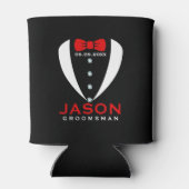 White Tuxedo Red BowTie & Trauzeuge Text Dosenkühler (Rückseite)