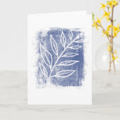 White Twig auf Blue Watercolor Zeichnend Karte (Gelbe Blume)