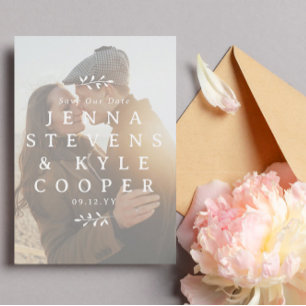 White Twigs Typografy Foto QR Code Rettete Unser D Save The Date