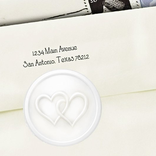 White Two Hearts Intertwined Wedding Runder Aufkleber