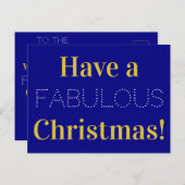 White Tyopgraphy Text Feiertagspostkarte (Vorne/Hinten)