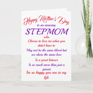 White Typografy Card der Stepmutter Mother Karte